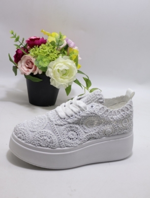 Buty sportowe damskie na płaskim (36-41) EL-044 WHITE