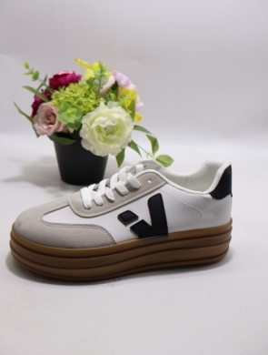 Buty sportowe damskie na płaskim (36-41) 99007 WHITE