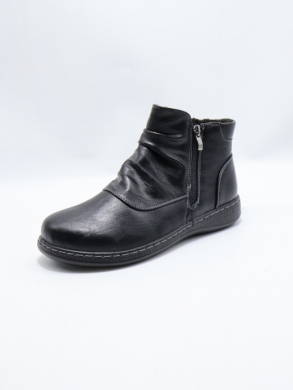 Botki damskie ocieplane na płaskim (36-42) C2383-1 BLACK