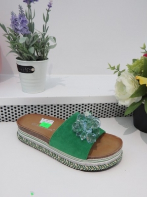 Klapki damskie na koturnie (36-41) 6061-2 GREEN