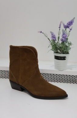 Botki damskie na płaskim (36-41) 5311A CAMEL-SKORA