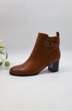 Botki damskie ocieplane na obcasie (36-41) 598 CAMEL