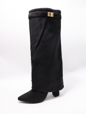 Kozaki damskie ocieplane na obcasie (36-41) HQ379-1 BLACK