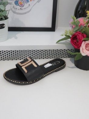 Klapki damskie na płaskim (36-41) 5125 BLACK