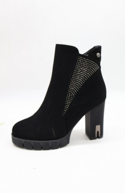 Botki damskie ocieplane na obcasie (36-41) K99200 BLACK