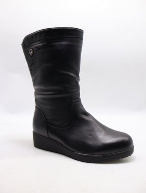 Kozaki damskie ocieplane na płaskim (37-42) 7263-1 BLACK