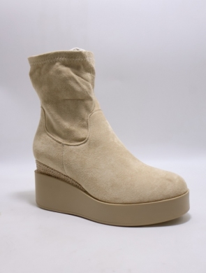 Botki damskie na koturnie (36-41) LH191 BEIGE