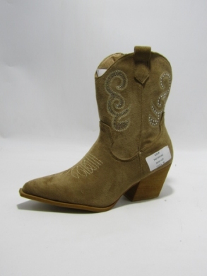 Botki damskie ocieplane na obcasie (36-41) 2623 KHAKI