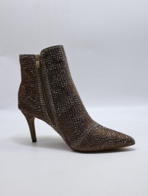 Botki damskie na szpilce (36-41) 9675 BROWN