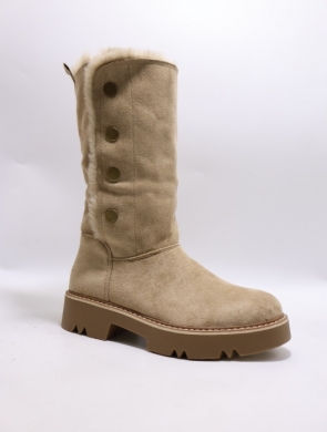 Kozaki damskie ocieplane na płaskim (36-41) F6651 KHAKI