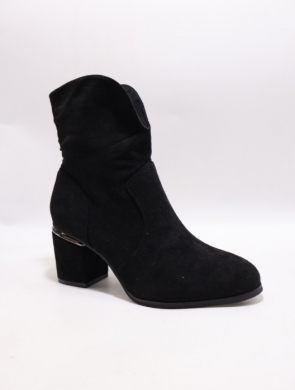 Botki damskie ocieplane na obcasie (36-41) 7261-1 BLACK