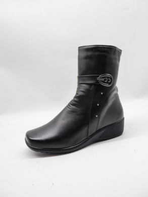 Botki damskie ocieplane na płaskim (39-43) B11T BLACK
