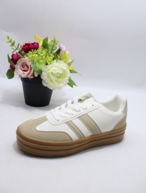 Buty sportowe damskie na płaskim (36-41) D51-38 WH/BEIGE