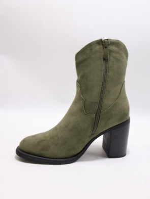 Botki damskie ocieplane na obcasie (36-41) XQ119 GREEN