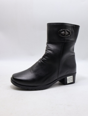 Botki damskie ocieplane na obcasie (37-42) B705 BLACK