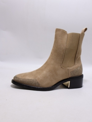 Botki damskie ocieplane na obcasie (36-41) A910 KHAKI