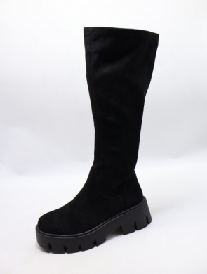 Kozaki damskie na płaskim (36-41) WZ-123 BLACK