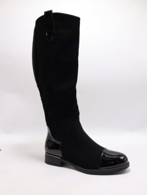 Kozaki damskie ocieplane na płaskim (36-41) X2402 BLACK