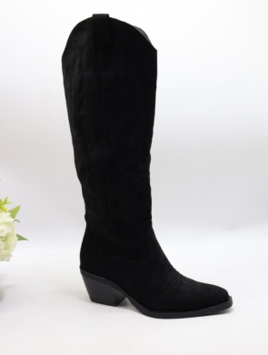 Kozaki damskie na obcasie (36-41) 7688A-1 BLACK