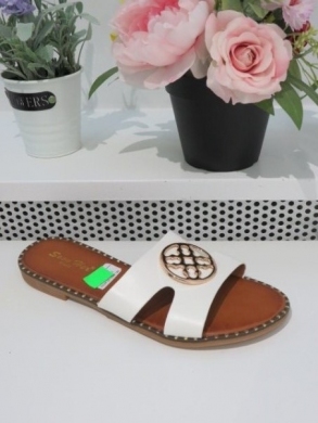 Klapki damskie na płaskim (36-41) HXD-10 WHITE