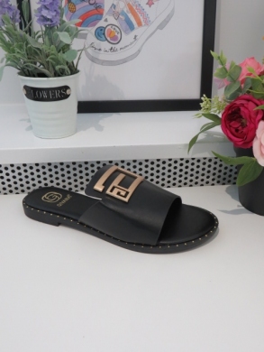 Klapki damskie na płaskim (36-41) M13 BLACK