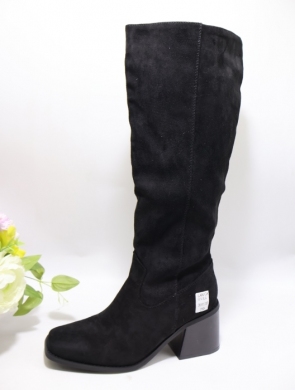 Kozaki damskie ocieplane na obcasie (36-41) 1874 BLACK