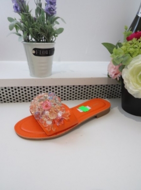 Klapki damskie na płaskim (36-41) 7989 ORANGE