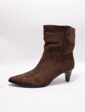 Botki damskie ocieplane na obcasie (36-41) FR830 BROWN