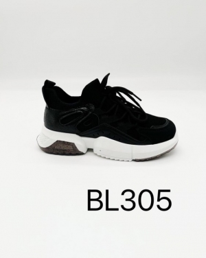 Buty sportowe damskie na płaskim (36-41) BL305 BLACK