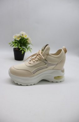 Buty sportowe damskie na koturnie (36-41) AB123 BEIGE