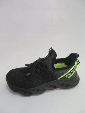 Sneakersy chłopięce (31-36) 21K10-7T BLACK/GREEN
