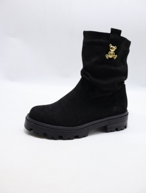 Botki damskie ocieplane na płaskim (36-41) 6577-1 BLACK