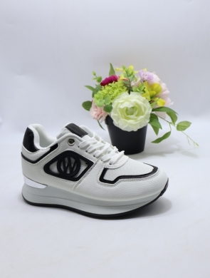 Buty sportowe damskie na płaskim (36-41) 6389-1 WH/BL