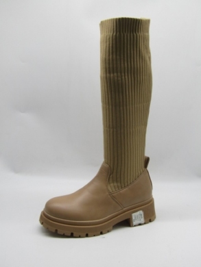 Kozaki damskie na płaskim (36-41) 6510-5 CAMEL