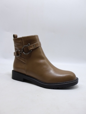 Botki damskie ocieplane na płaskim (36-41) WJ536 KHAKI