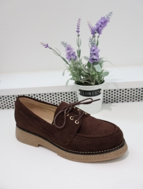 Półbuty damskie na płaskim (36-41) 5598-17 BROWN