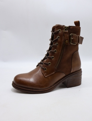 Botki damskie ocieplane na obcasie (36-41) F6858 BROWN