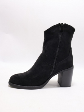 Botki damskie ocieplane na obcasie (36-41) XQ119 BLACK