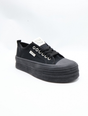 Trampki damskie na płaskim (35-40) BD-1 BLACK