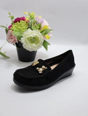 Mokasyny damskie na koturnie (36-41) Q-15 BLACK