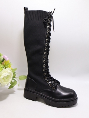 Kozaki damskie na płaskim (36-41) BM523 BLACK