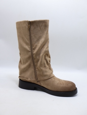 Kozaki damskie na płaskim (36-41) NOM-20 KHAKI