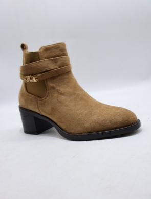 Botki damskie ocieplane na obcasie (36-41) 2617 KHAKI