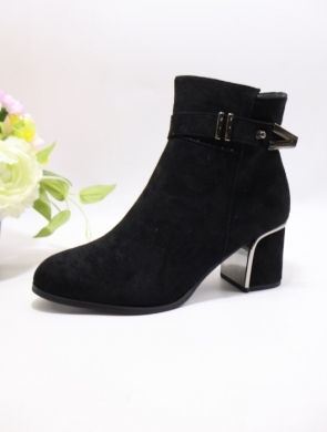Botki damskie ocieplane na obcasie (36-41) F1257 BLACK