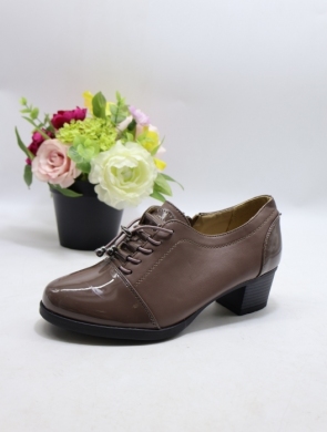 Półbuty damskie na obcasie (36-42) F1665 KHAKI