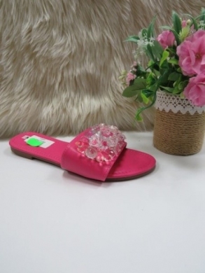 Klapki damskie na płaskim (36-41) C2511 FUSHIA