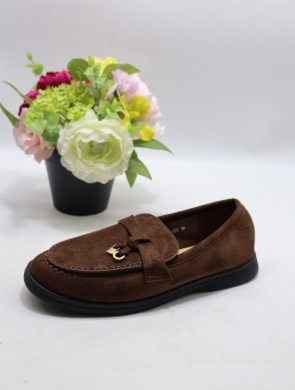 Mokasyny damskie na płaskim (36-41) H8-585 BROWN