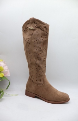 Kozaki damskie na płaskim (36-41) H198A COFFE