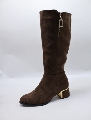 Kozaki damskie na obcasie (36-41) 6912 BROWN
