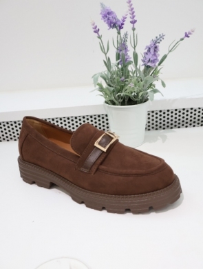 Mokasyny damskie na płaskim (36-41) 1896 BROWN